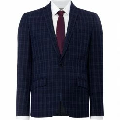 Kenneth Cole San Fran Slim Fit Tonal Checked Suit Jacket